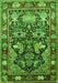 Animal Green Traditional Rug, tr1556grn