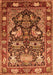 Animal Orange Traditional Rug, tr1556org