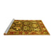 Sideview of Machine Washable Animal Yellow Traditional Rug, wshtr1556yw