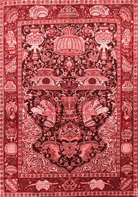 Animal Red Traditional Rug, tr1556red