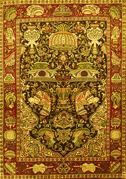 Animal Yellow Traditional Rug, tr1556yw