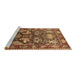 Sideview of Machine Washable Animal Brown Traditional Rug, wshtr1556brn