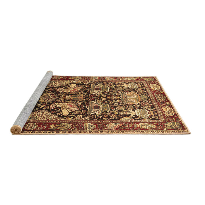 Sideview of Machine Washable Animal Brown Traditional Rug, wshtr1556brn