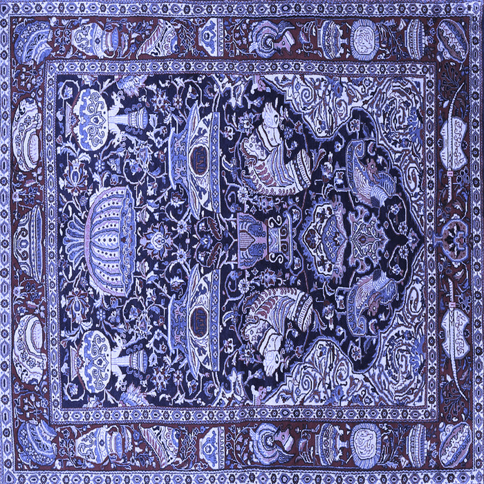 Square Machine Washable Animal Blue Traditional Rug, wshtr1556blu