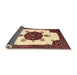 Sideview of Traditional Saffron Red Medallion Rug, tr1557