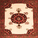 Round Machine Washable Medallion Orange Traditional Area Rugs, wshtr1557org