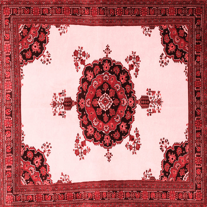 Machine Washable Medallion Red Traditional Rug, wshtr1557red