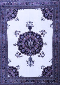 Medallion Blue Traditional Rug, tr1557blu