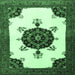 Square Medallion Emerald Green Traditional Rug, tr1557emgrn