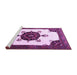 Sideview of Machine Washable Medallion Purple Traditional Area Rugs, wshtr1557pur