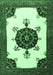 Machine Washable Medallion Emerald Green Traditional Area Rugs, wshtr1557emgrn