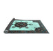 Sideview of Medallion Light Blue Traditional Rug, tr1557lblu