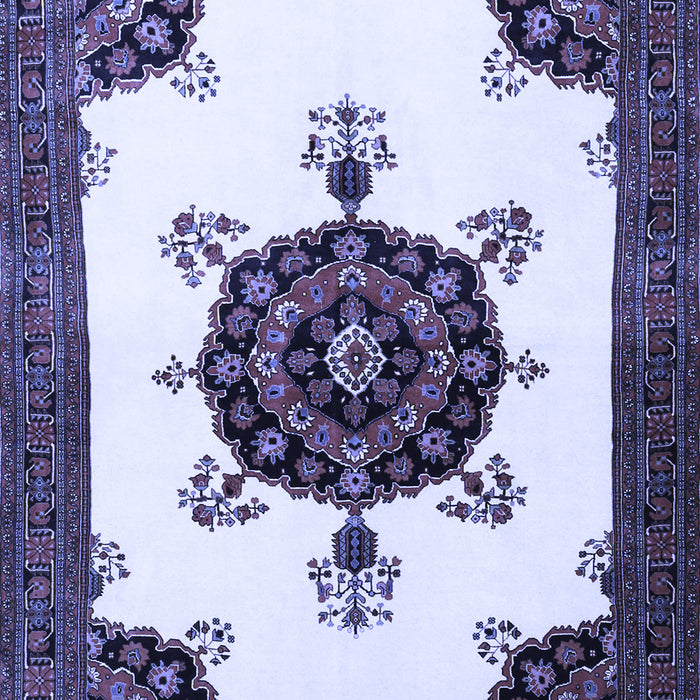 Machine Washable Medallion Blue Traditional Rug, wshtr1557blu