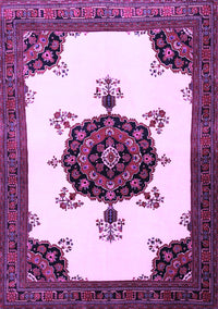 Medallion Purple Traditional Rug, tr1557pur