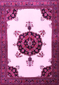 Medallion Pink Traditional Rug, tr1557pnk