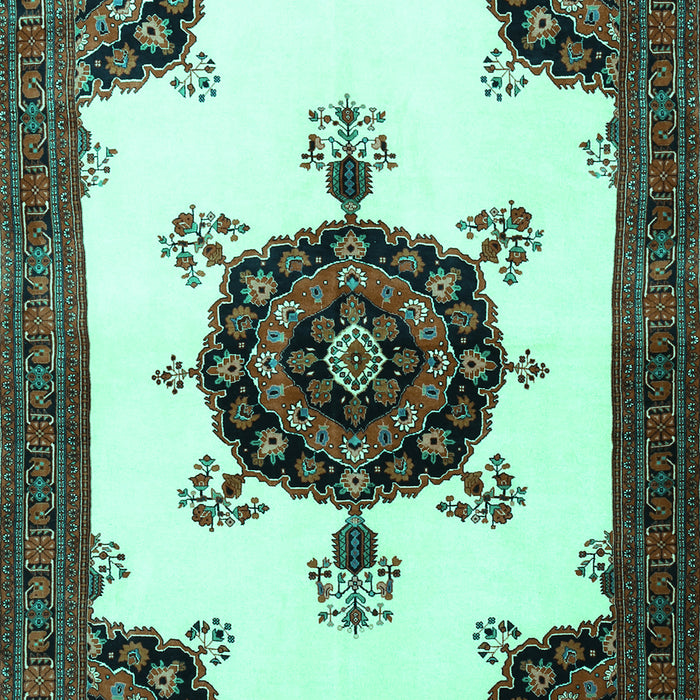 Medallion Turquoise Traditional Rug, tr1557turq