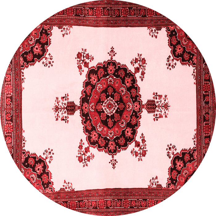 Machine Washable Medallion Red Traditional Rug, wshtr1557red