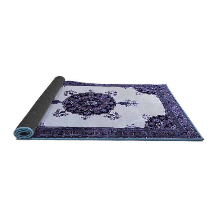 Sideview of Medallion Blue Traditional Rug, tr1557blu