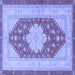 Square Persian Blue Traditional Rug, tr1558blu