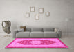 Machine Washable Persian Pink Traditional Rug in a Living Room, wshtr1558pnk