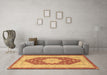 Machine Washable Persian Brown Traditional Rug in a Living Room,, wshtr1558brn