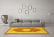 Machine Washable Persian Yellow Traditional Rug in a Living Room, wshtr1558yw