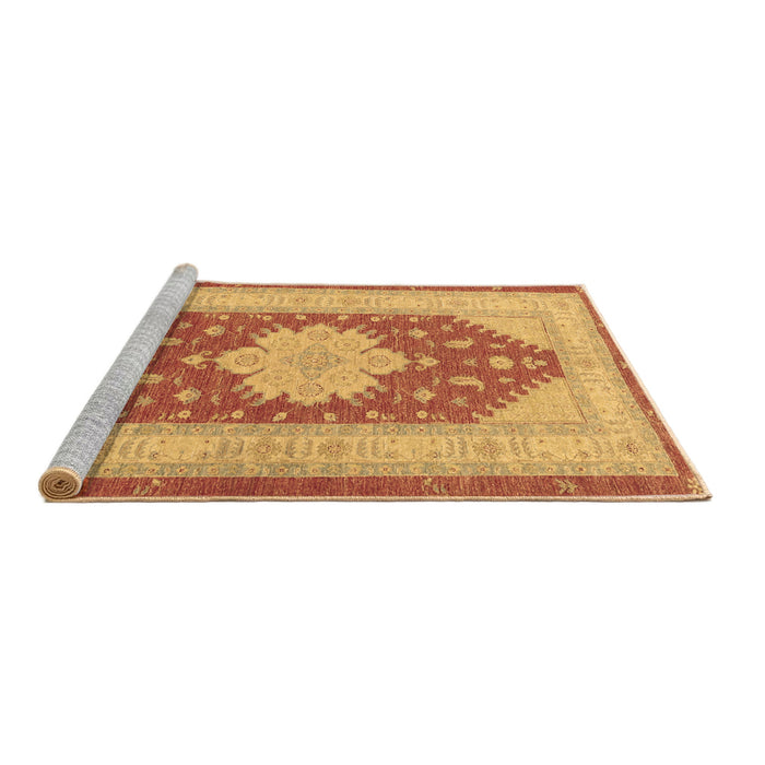Sideview of Machine Washable Persian Brown Traditional Rug, wshtr1558brn