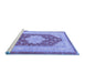 Sideview of Machine Washable Persian Blue Traditional Rug, wshtr1558blu