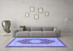 Machine Washable Persian Blue Traditional Rug in a Living Room, wshtr1558blu