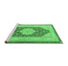 Sideview of Machine Washable Persian Emerald Green Traditional Area Rugs, wshtr1558emgrn