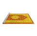 Sideview of Machine Washable Persian Yellow Traditional Rug, wshtr1558yw