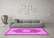 Machine Washable Persian Purple Traditional Area Rugs in a Living Room, wshtr1558pur