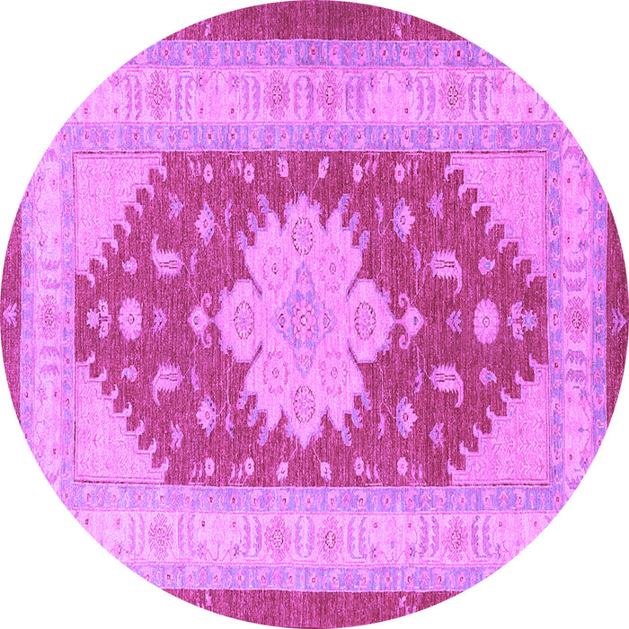 Round Machine Washable Persian Purple Traditional Area Rugs, wshtr1558pur