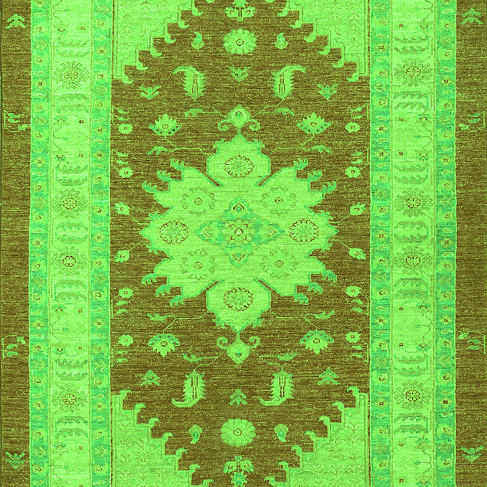 Serging Thickness of Machine Washable Persian Green Traditional Area Rugs, wshtr1558grn
