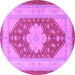 Round Persian Purple Traditional Rug, tr1558pur