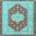 Square Persian Light Blue Traditional Rug, tr1558lblu