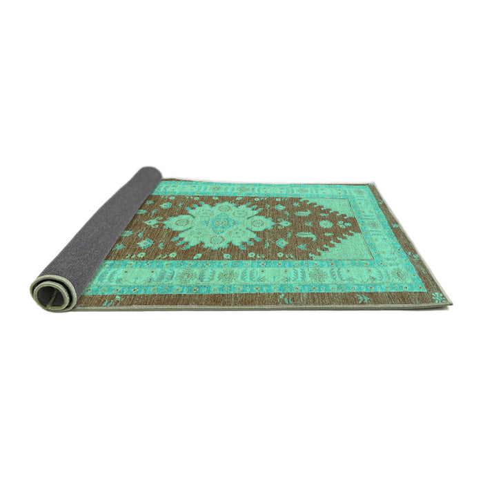 Sideview of Persian Turquoise Traditional Rug, tr1558turq