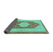 Sideview of Persian Turquoise Traditional Rug, tr1558turq