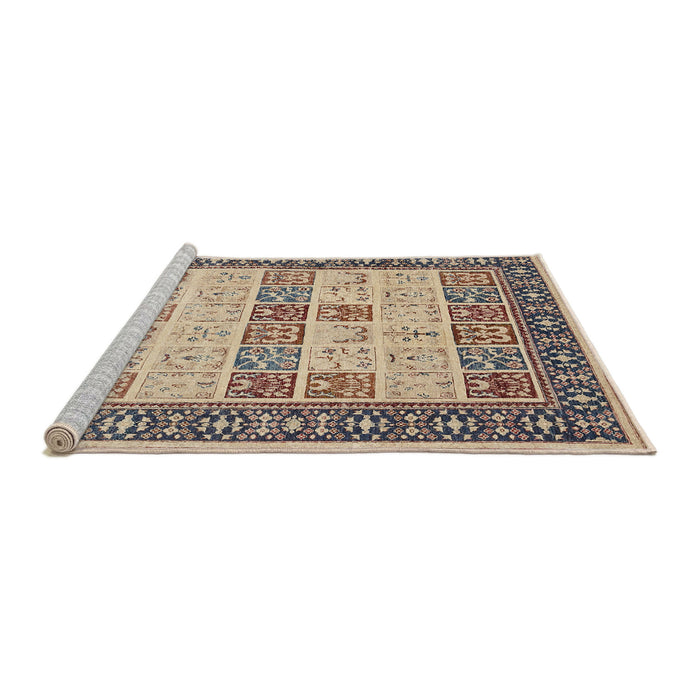 Sideview of Machine Washable Traditional Brown Rug, wshtr1559