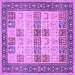 Square Machine Washable Persian Purple Traditional Area Rugs, wshtr1559pur