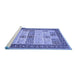 Sideview of Machine Washable Persian Blue Traditional Rug, wshtr1559blu