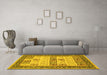 Machine Washable Persian Yellow Traditional Rug in a Living Room, wshtr1559yw