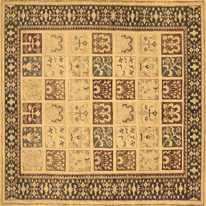 Square Machine Washable Persian Brown Traditional Rug, wshtr1559brn