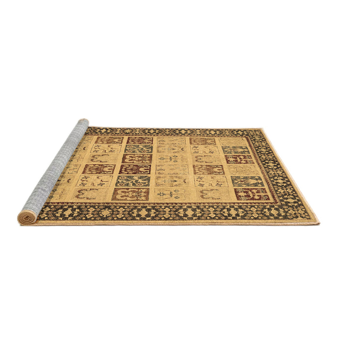 Sideview of Machine Washable Persian Brown Traditional Rug, wshtr1559brn