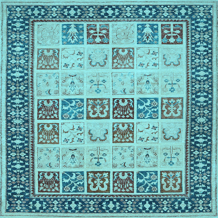 Square Machine Washable Persian Light Blue Traditional Rug, wshtr1559lblu