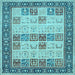 Square Machine Washable Persian Light Blue Traditional Rug, wshtr1559lblu