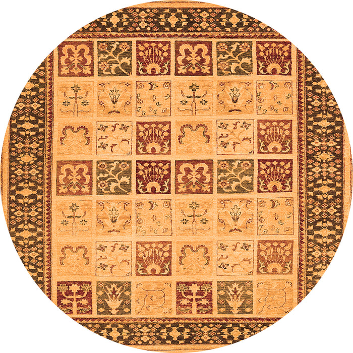 Square Persian Orange Traditional Rug, tr1559org