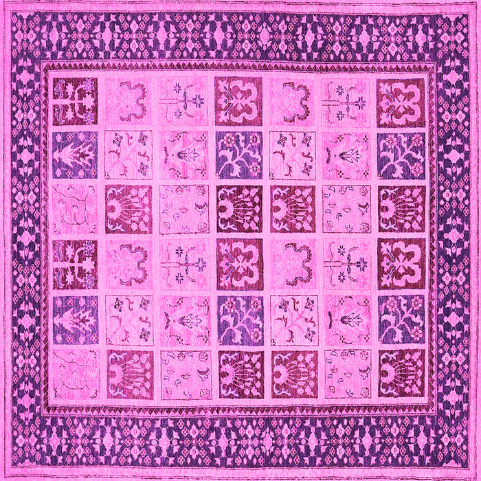 Square Machine Washable Persian Pink Traditional Rug, wshtr1559pnk