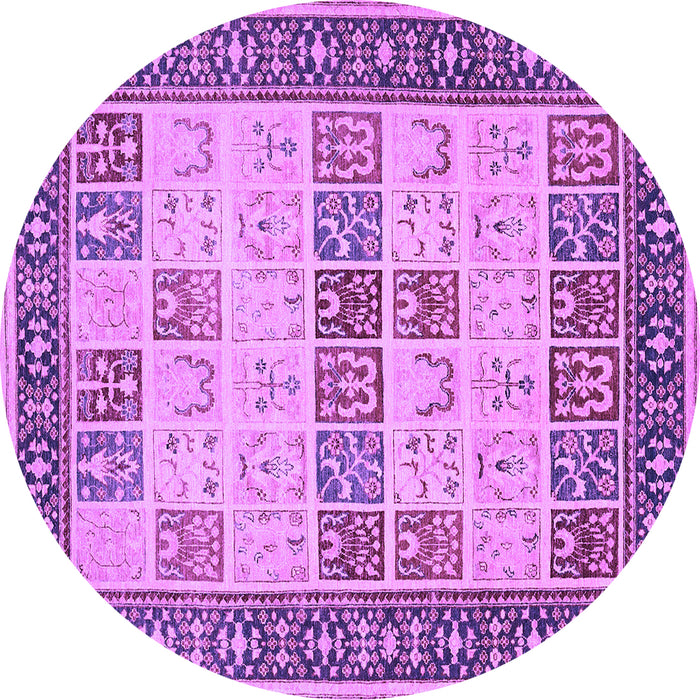 Round Persian Purple Traditional Rug, tr1559pur