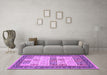 Machine Washable Persian Purple Traditional Area Rugs in a Living Room, wshtr1559pur